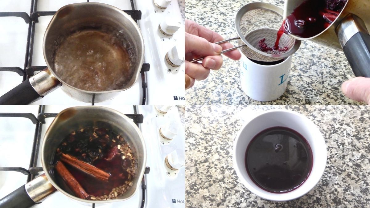 step by step process showing how to make the tea