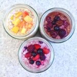 overnight oats topped with fruit