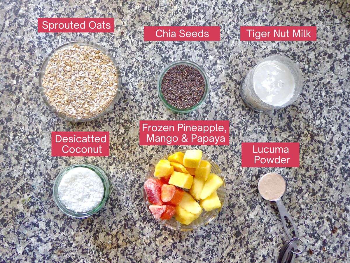 tropical overnight oats ingredients
