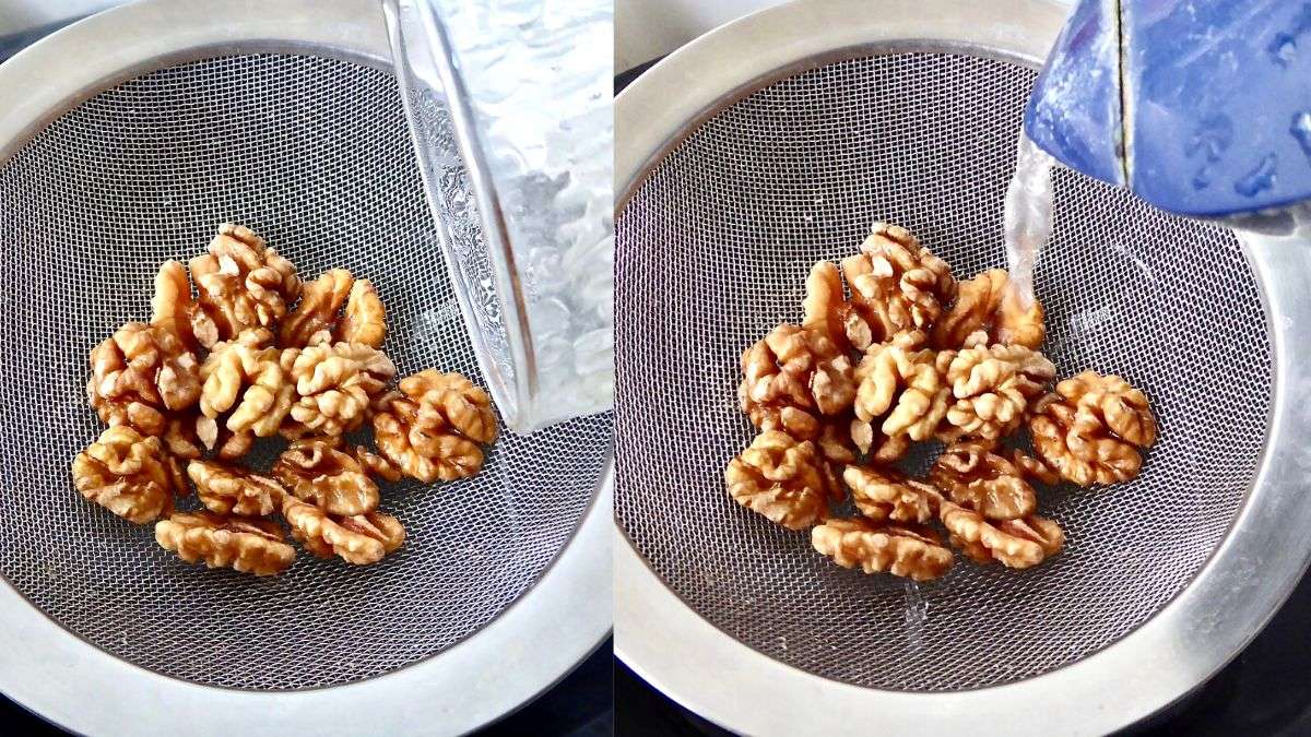 activated walnuts drained and rinsed with water