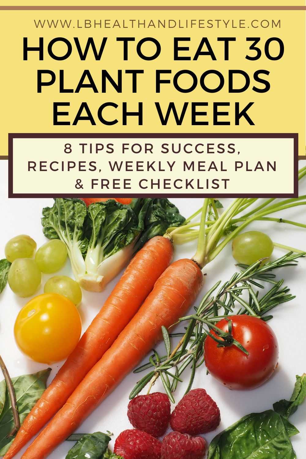 how to eat 30 plant foods a week 8 tips for success, recipes, weekly meal plan & free checklist